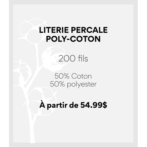 LITERIE PERCALE POLY-COTON